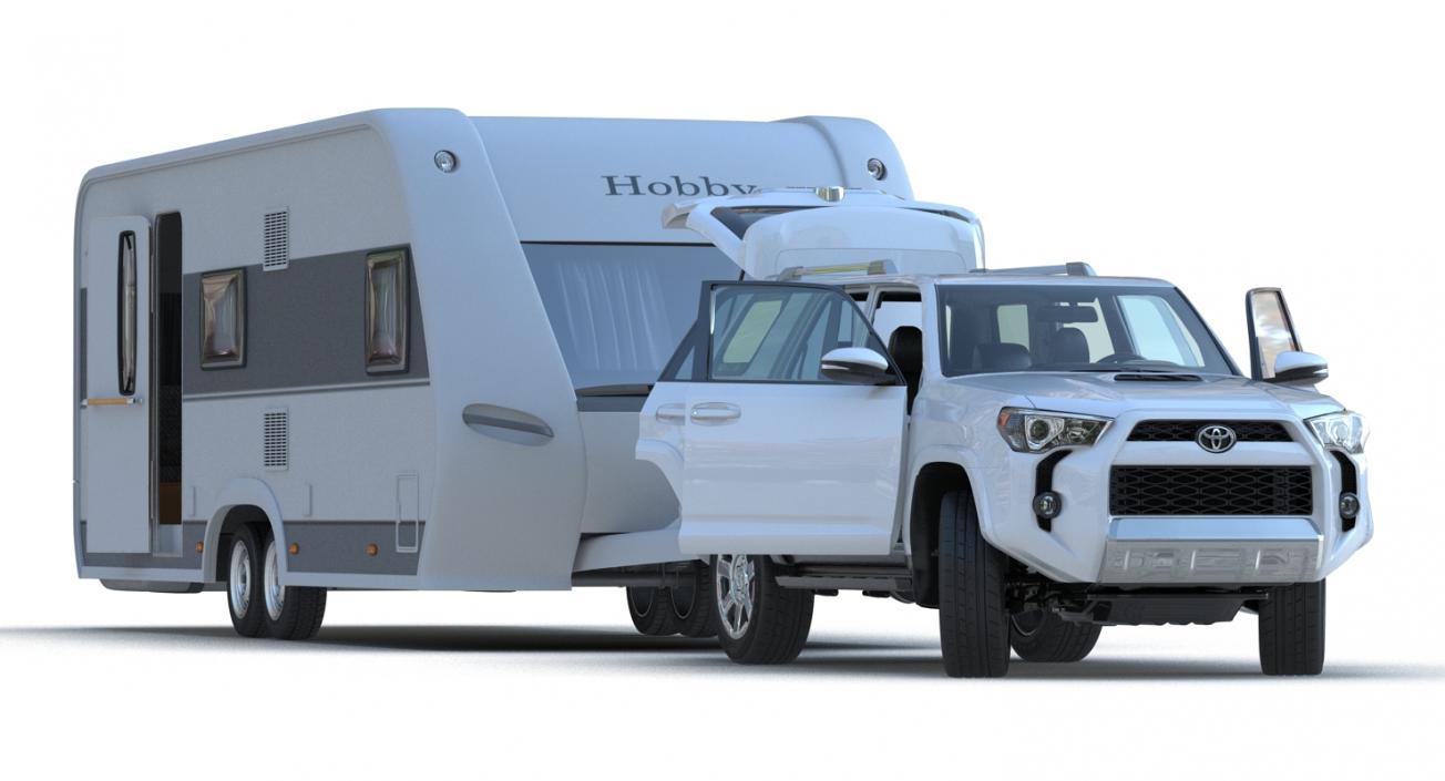 3D Toyota 4Runner and Hobby Caravan Prestige