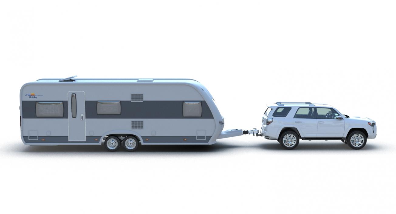 3D Toyota 4Runner and Hobby Caravan Prestige