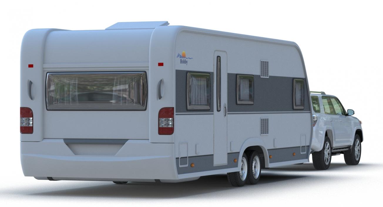 3D Toyota 4Runner and Hobby Caravan Prestige