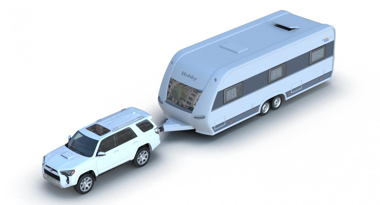 3D Toyota 4Runner and Hobby Caravan Prestige