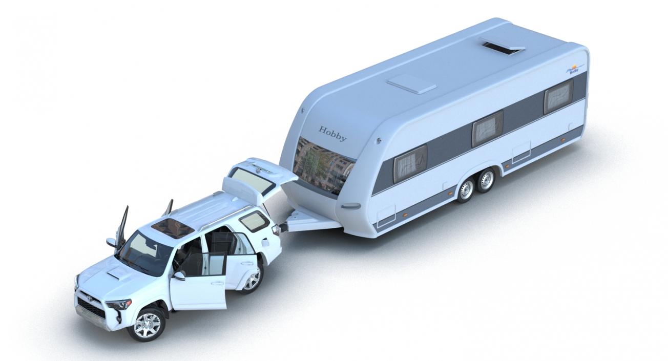 3D Toyota 4Runner and Hobby Caravan Prestige