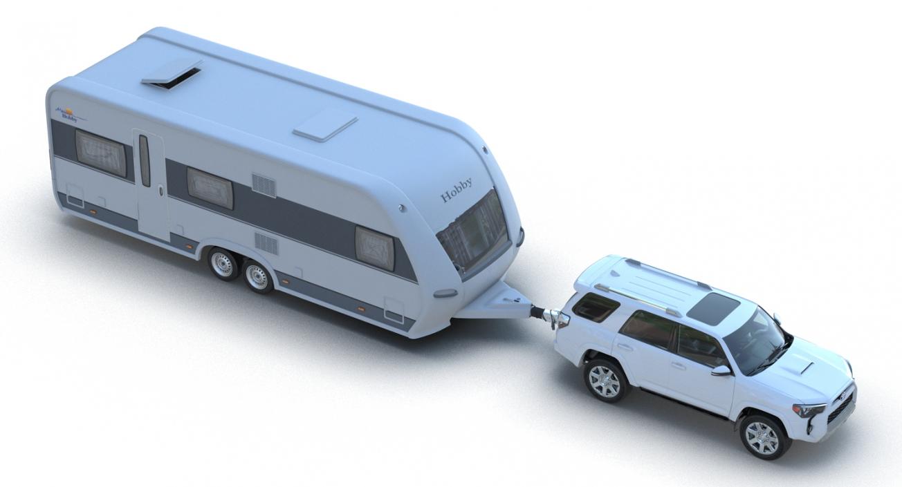 3D Toyota 4Runner and Hobby Caravan Prestige