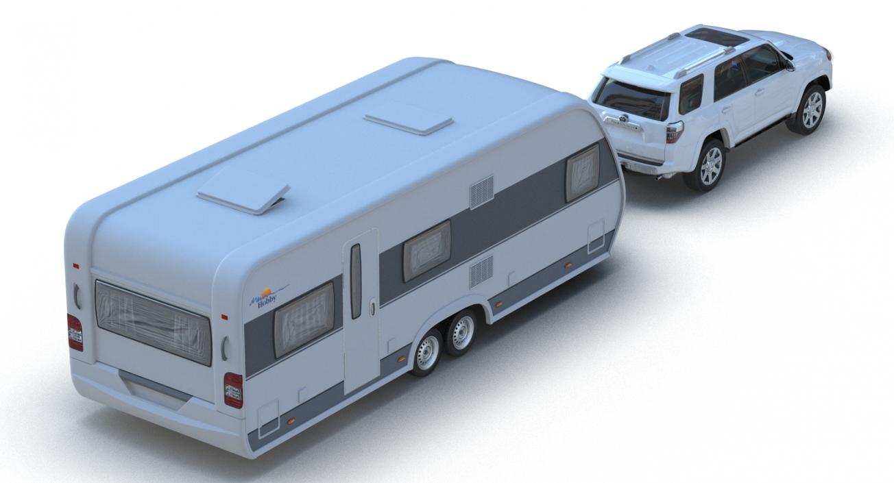 3D Toyota 4Runner and Hobby Caravan Prestige