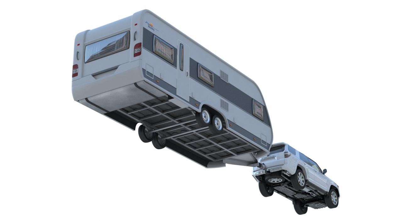 3D Toyota 4Runner and Hobby Caravan Prestige