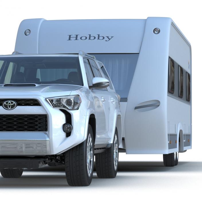 3D Toyota 4Runner and Hobby Caravan Prestige