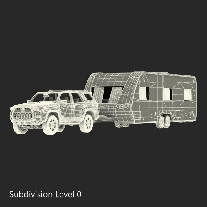 3D Toyota 4Runner and Hobby Caravan Prestige