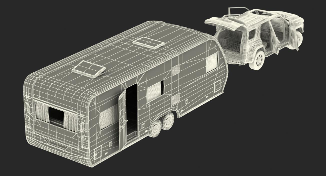 3D Toyota 4Runner and Hobby Caravan Prestige