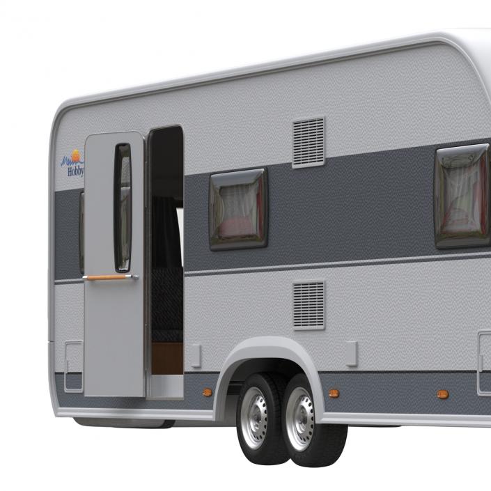 Hobby Caravan Prestige Rigged 3D model