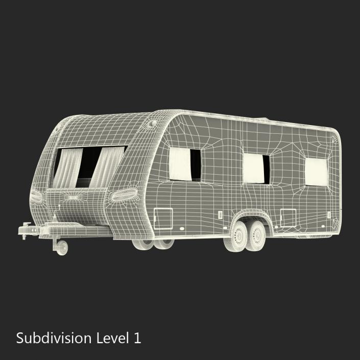 Hobby Caravan Prestige Rigged 3D model