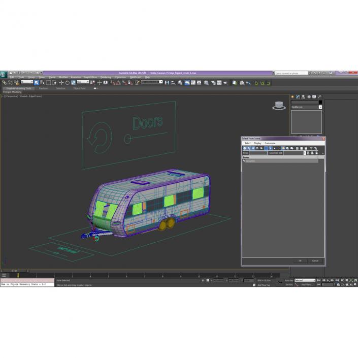 Hobby Caravan Prestige Rigged 3D model