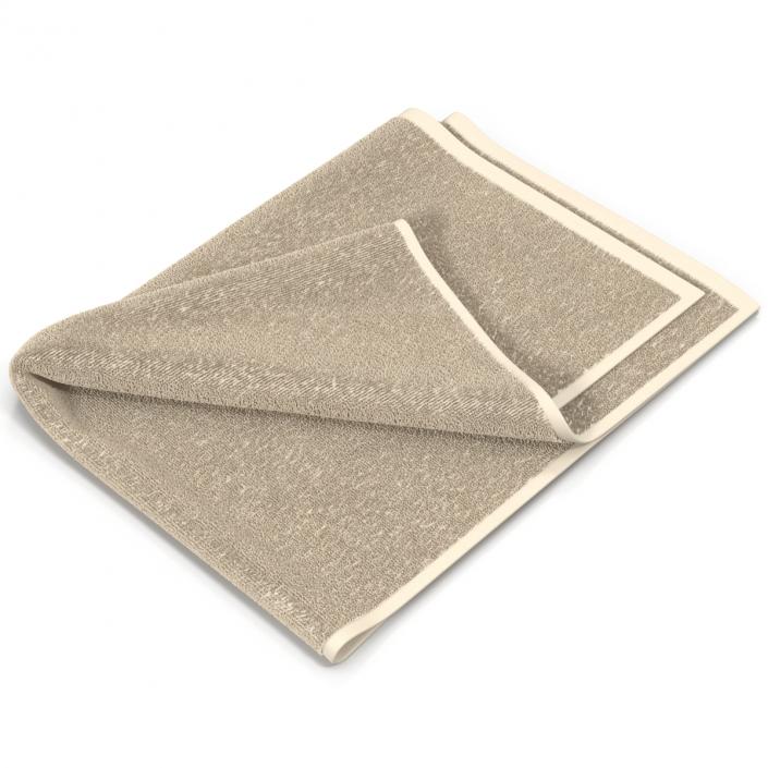 Towel 4 Beige with Fur 3D