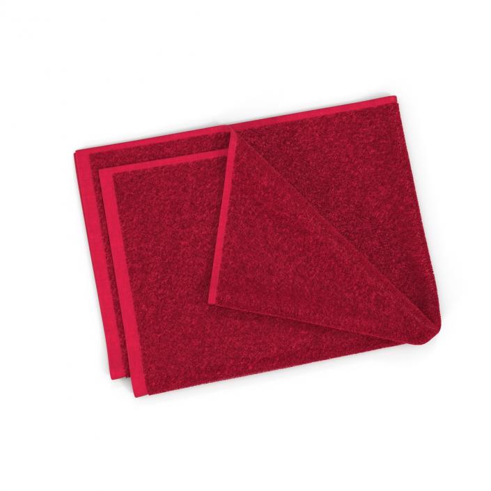 3D model Towel 4 Red with Fur