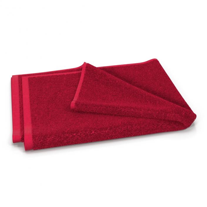 3D model Towel 4 Red with Fur