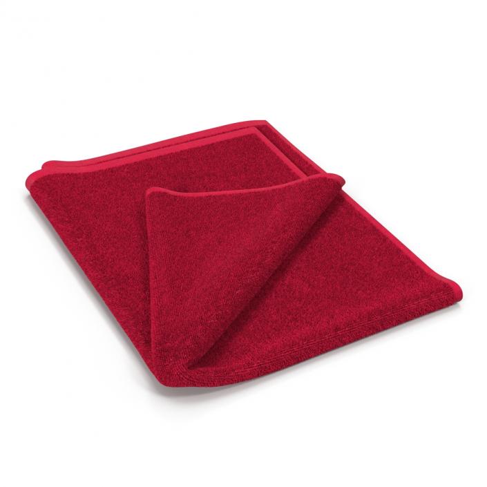 3D model Towel 4 Red with Fur