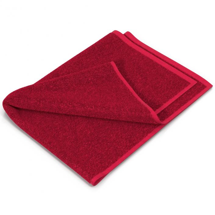 3D model Towel 4 Red with Fur