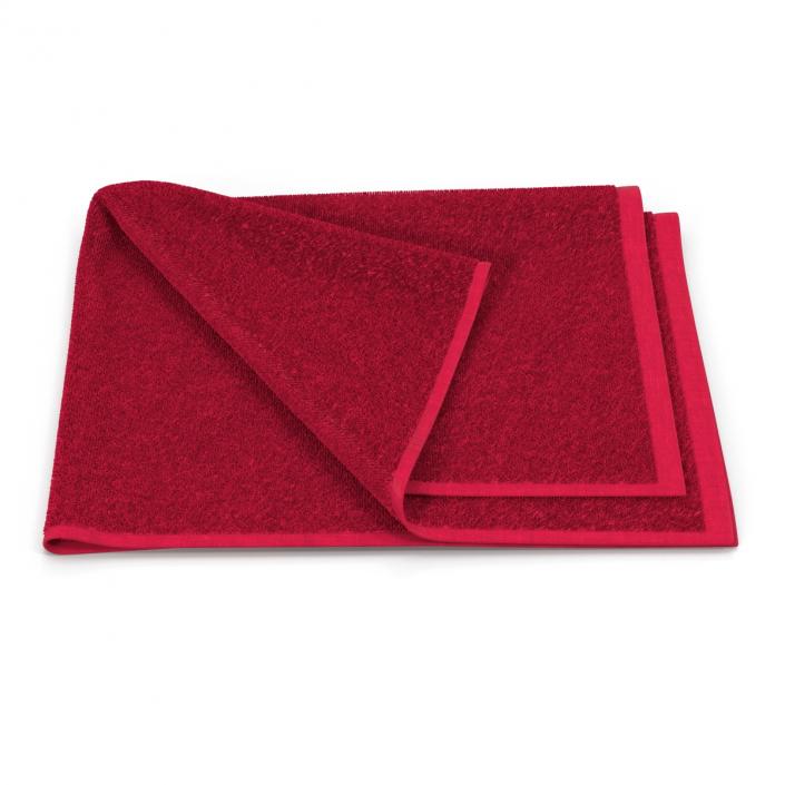 3D model Towel 4 Red with Fur