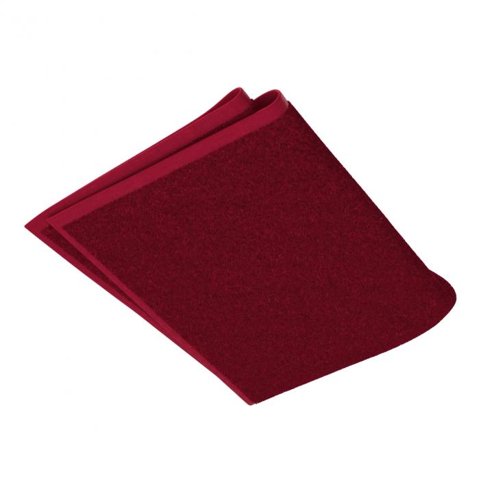 3D model Towel 4 Red with Fur