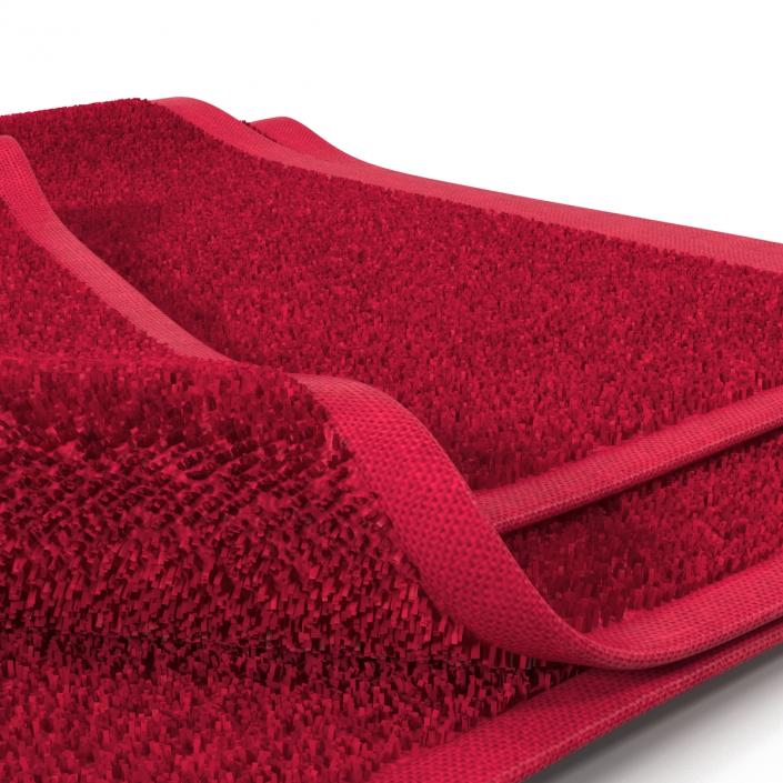 3D model Towel 4 Red with Fur