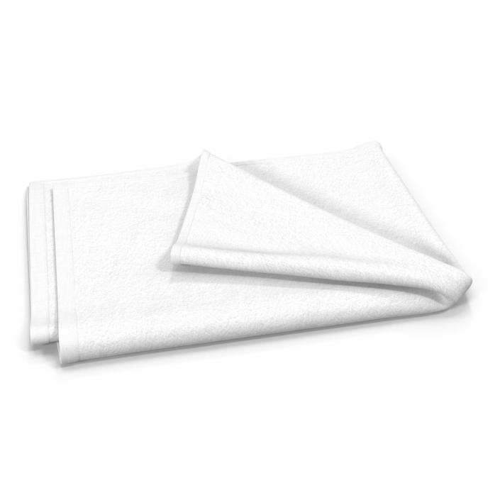 3D Towel 4 White model