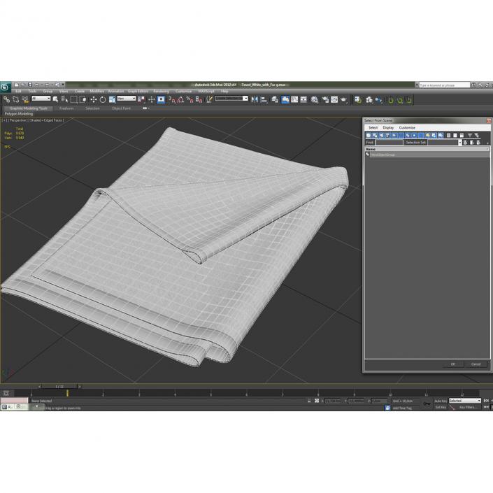 3D Towel 4 White model