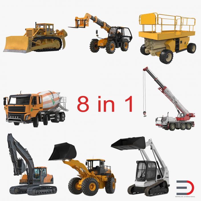 3D Construction Vehicles Rigged Collection 2