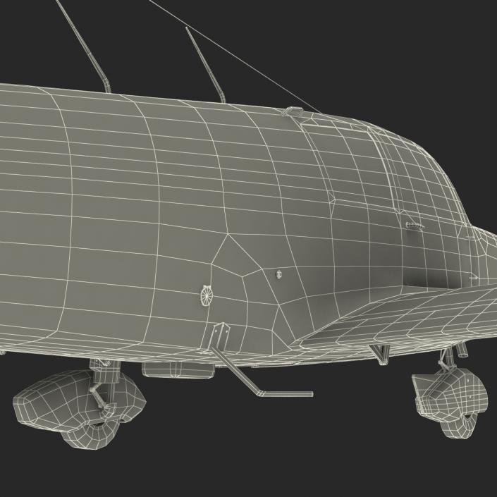 Light Aircraft Piper PA-28 Cherokee Rigged 3D