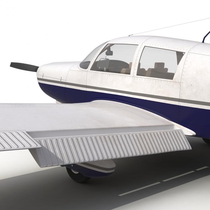 Light Aircraft Piper PA-28 Cherokee Rigged 2 3D model