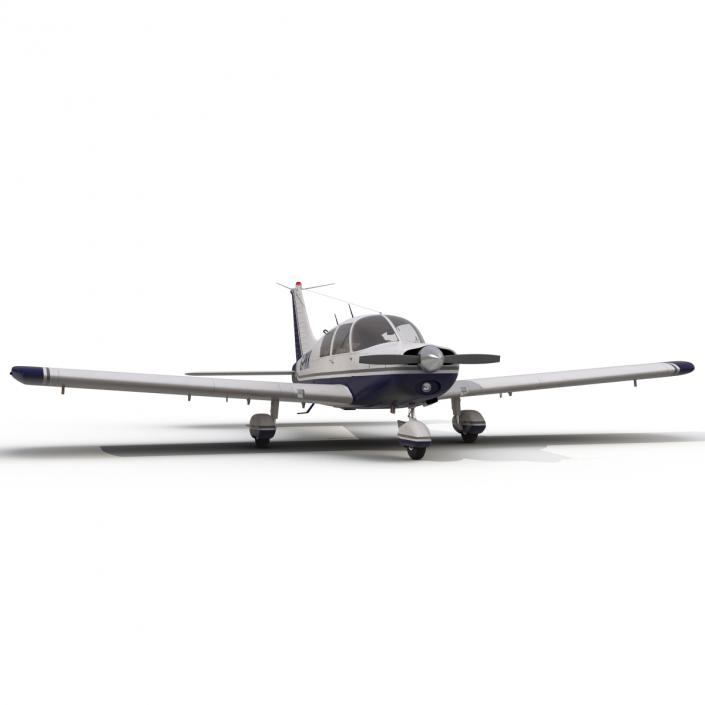 Light Aircraft Piper PA-28 Cherokee Rigged 2 3D model