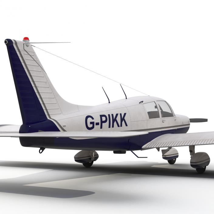 Light Aircraft Piper PA-28 Cherokee Rigged 2 3D model