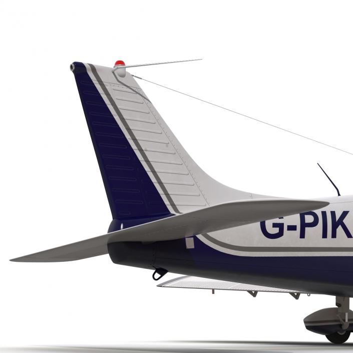 Light Aircraft Piper PA-28 Cherokee Rigged 2 3D model