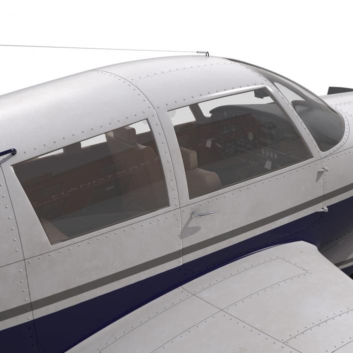 Light Aircraft Piper PA-28 Cherokee Rigged 2 3D model