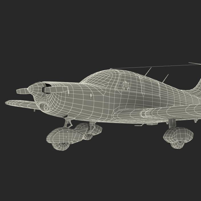 Light Aircraft Piper PA-28 Cherokee Rigged 2 3D model