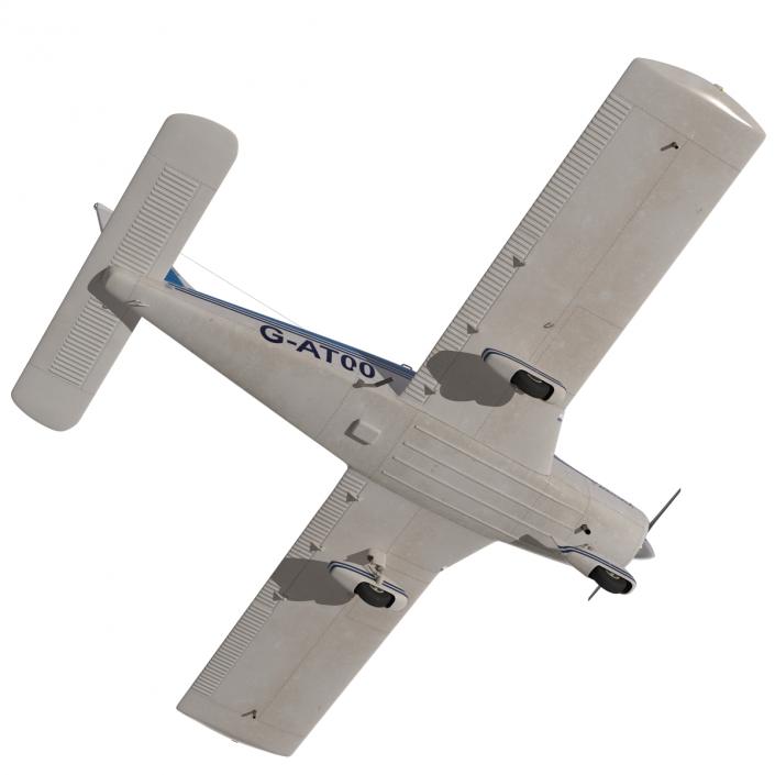 Light Aircraft Piper PA-28 Cherokee Rigged 3 3D model