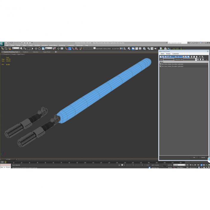 3D Star Wars Anakin Skywalker Lightsaber 3D Models Set