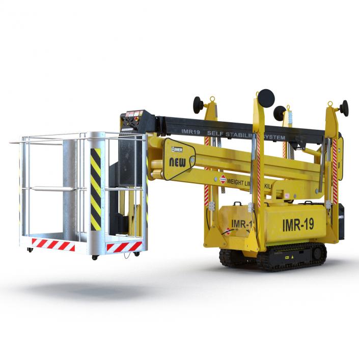 Telescopic Boom Lift Yellow Rigged 3D model