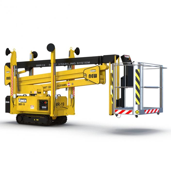 Telescopic Boom Lift Yellow Rigged 3D model