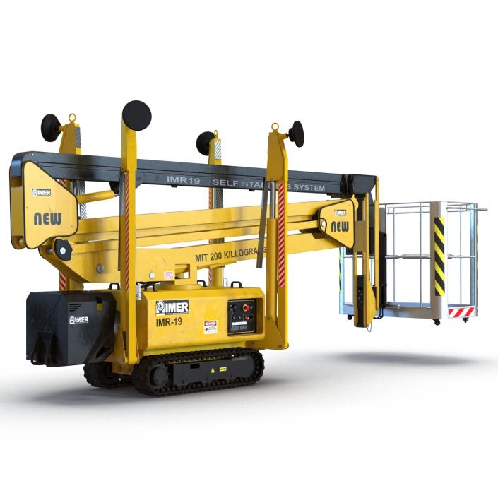 Telescopic Boom Lift Yellow Rigged 3D model