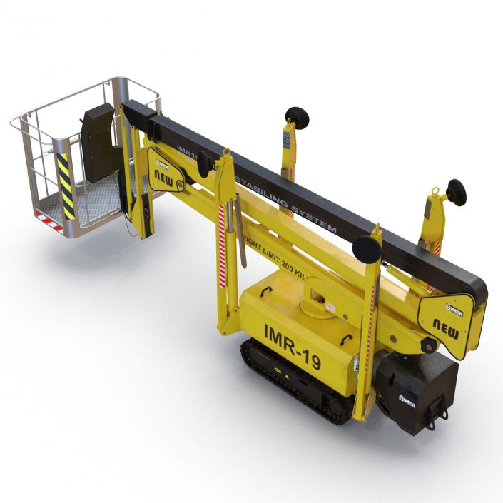 Telescopic Boom Lift Yellow Rigged 3D model