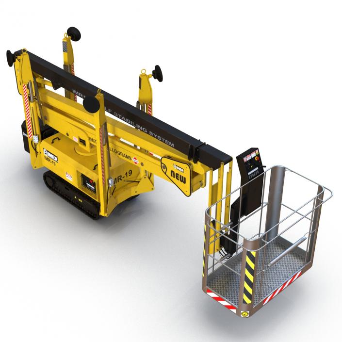 Telescopic Boom Lift Yellow Rigged 3D model