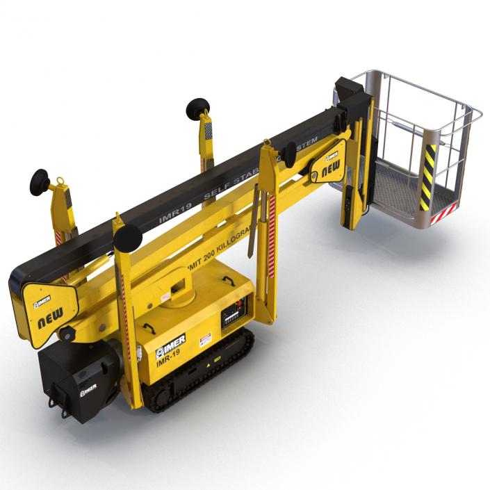 Telescopic Boom Lift Yellow Rigged 3D model