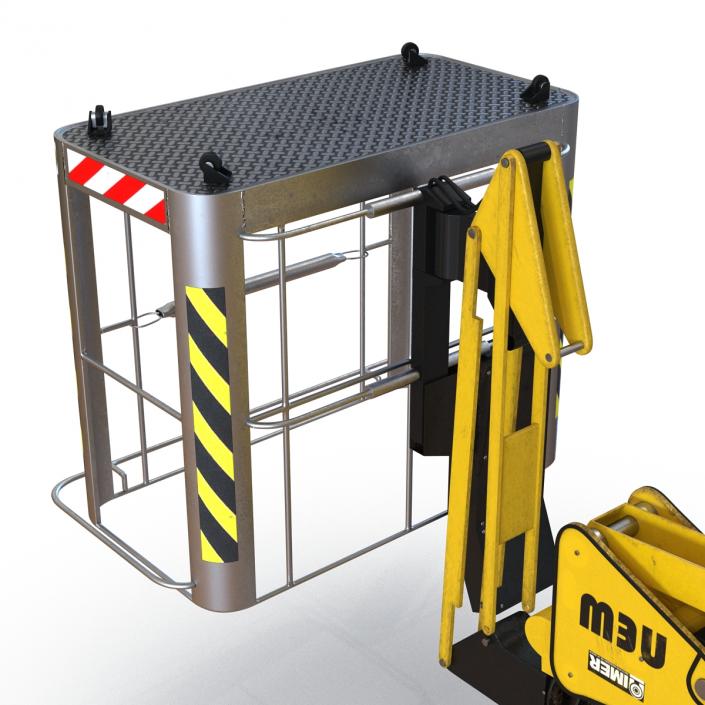 Telescopic Boom Lift Yellow Rigged 3D model