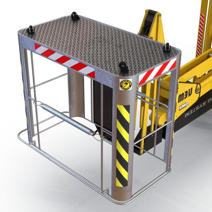 Telescopic Boom Lift Yellow Rigged 3D model