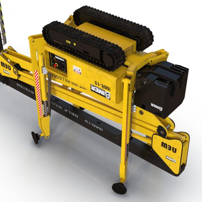 Telescopic Boom Lift Yellow Rigged 3D model