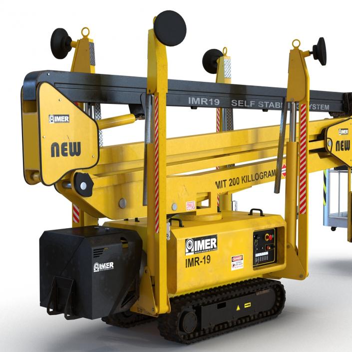 Telescopic Boom Lift Yellow Rigged 3D model