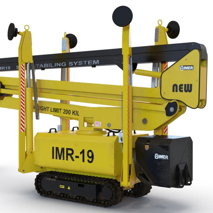 Telescopic Boom Lift Yellow Rigged 3D model