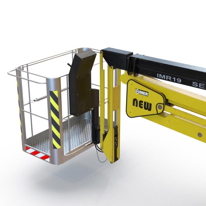 Telescopic Boom Lift Yellow Rigged 3D model