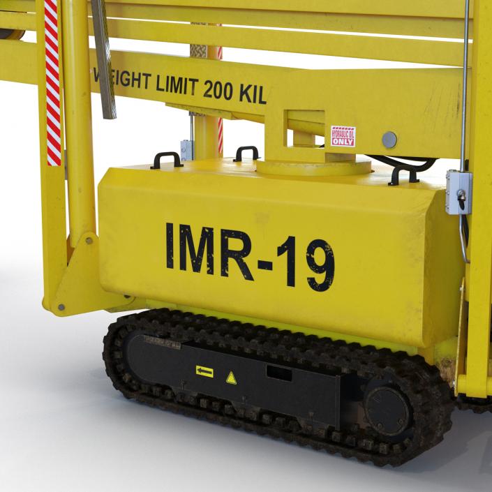 Telescopic Boom Lift Yellow Rigged 3D model