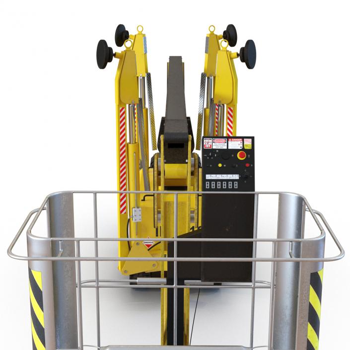 Telescopic Boom Lift Yellow Rigged 3D model