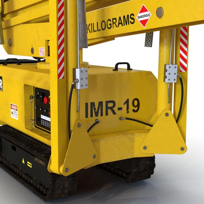 Telescopic Boom Lift Yellow Rigged 3D model