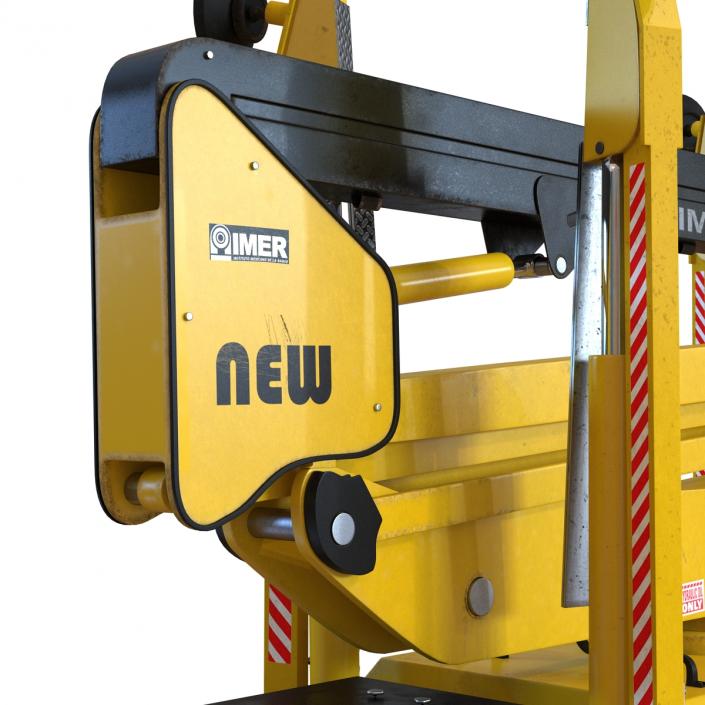 Telescopic Boom Lift Yellow Rigged 3D model